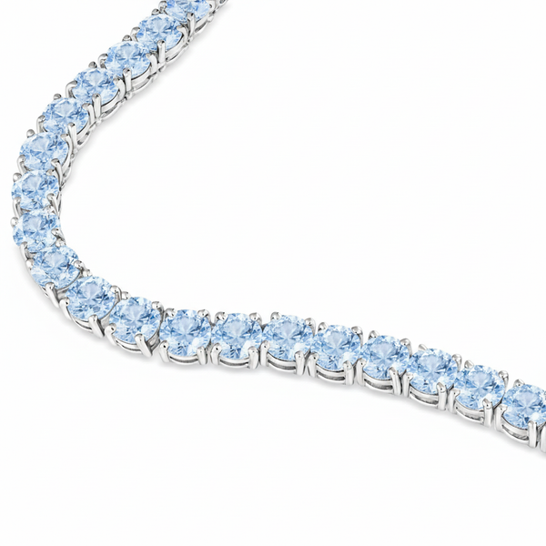 Juno Grande Tennis Necklace – Light Blue Aquamarine