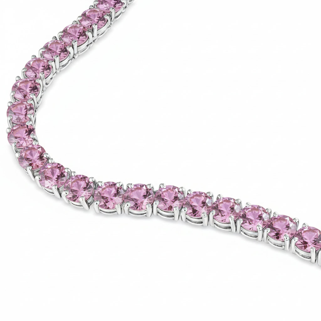 Juno Grande Tennis Necklace – Light Pink Sapphire