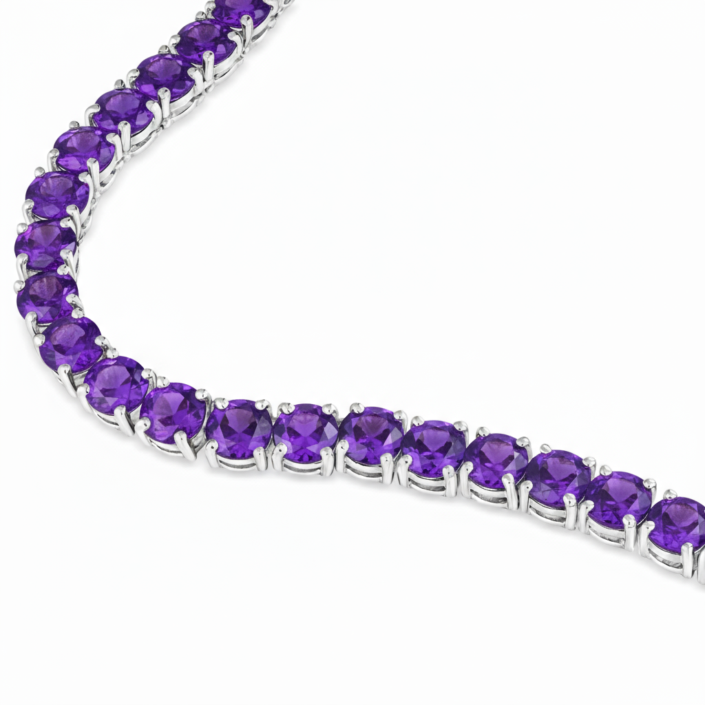 Juno Grande Tennis Necklace – Purple Amethyst