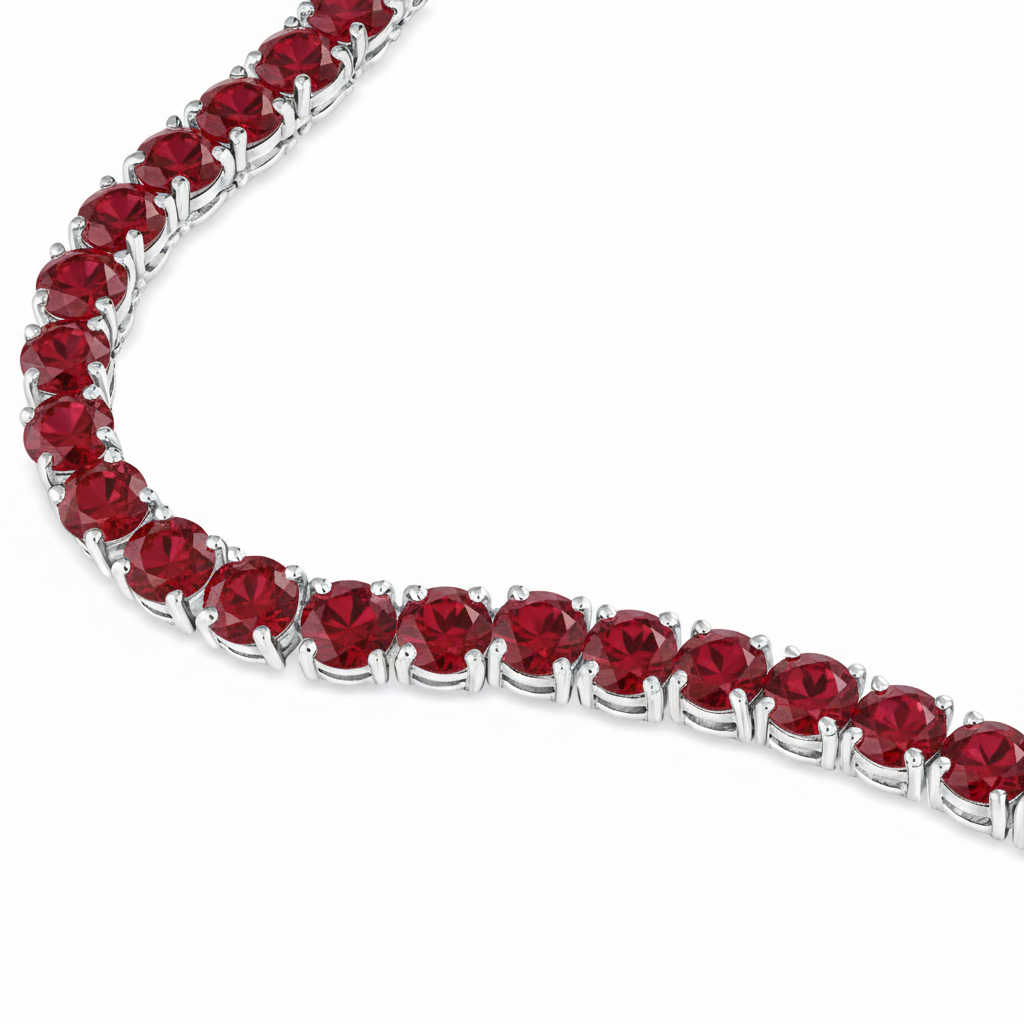Juno Grande Tennis Necklace – Red Ruby