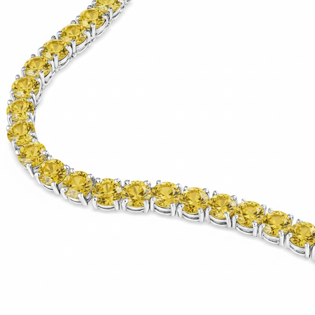 Juno Grande Tennis Necklace – Yellow Sapphire