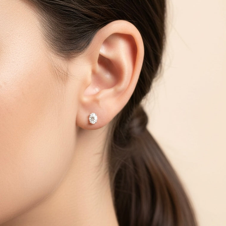 Velara Stud Earrings – White Diamond