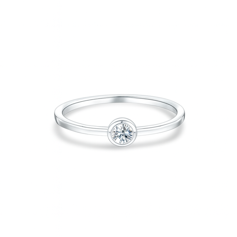 Forma Mini Solitaire Ring – White Diamond