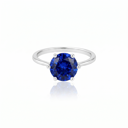 Juno Bold Solitaire Ring – Blue Sapphire