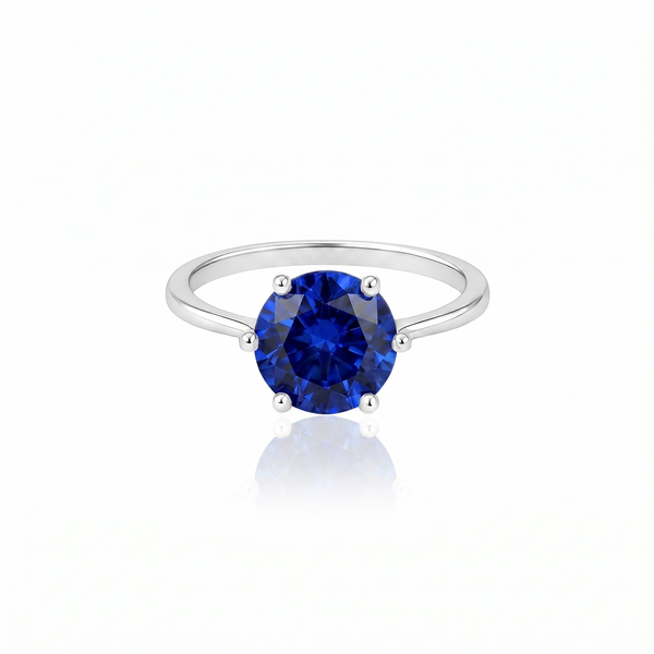 Juno Bold Solitaire Ring – Blue Sapphire