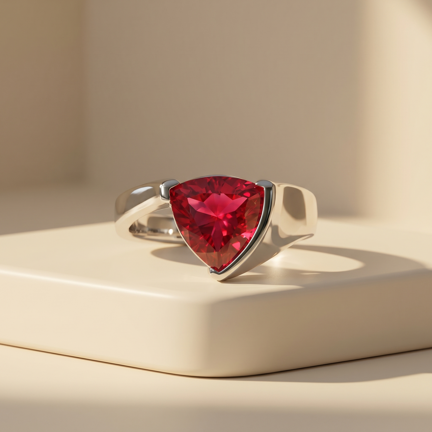 Aria Trillion Frame Ring – Red Ruby