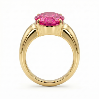 Velara Signet Ring – Vivid Pink Sapphire