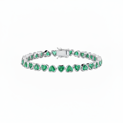 Amore Frame Tennis Bracelet – Colombian Green Emerald