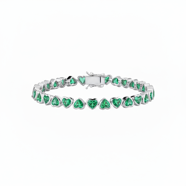 Amore Frame Tennis Bracelet – Colombian Green Emerald