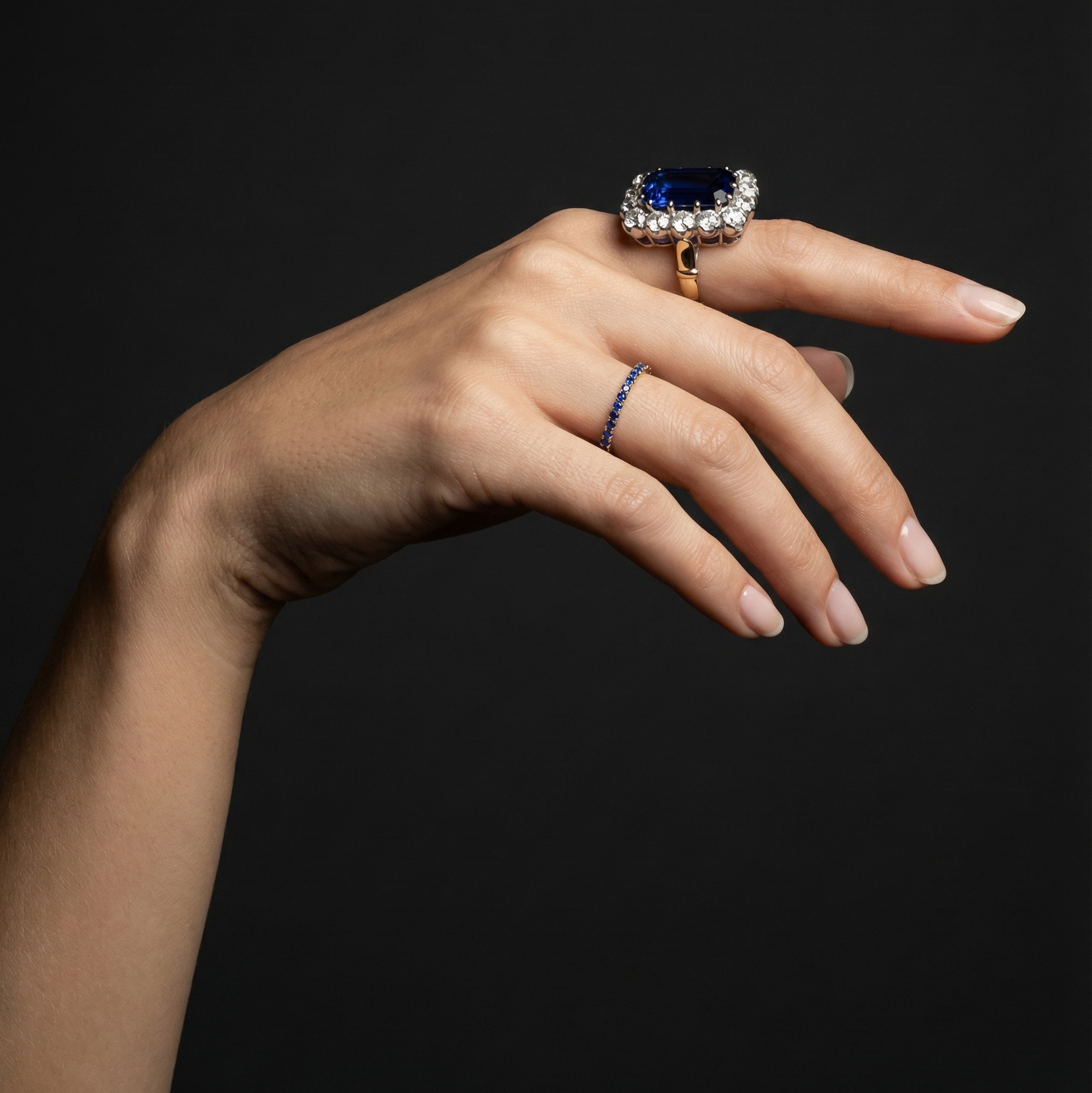 Nexus Crown Ring – Blue Sapphire