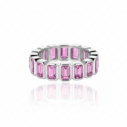 Nexus Vertical Eternity Ring – Light Pink Sapphire