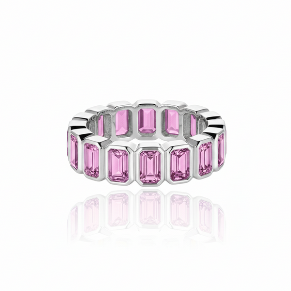 Nexus Vertical Eternity Ring – Light Pink Sapphire