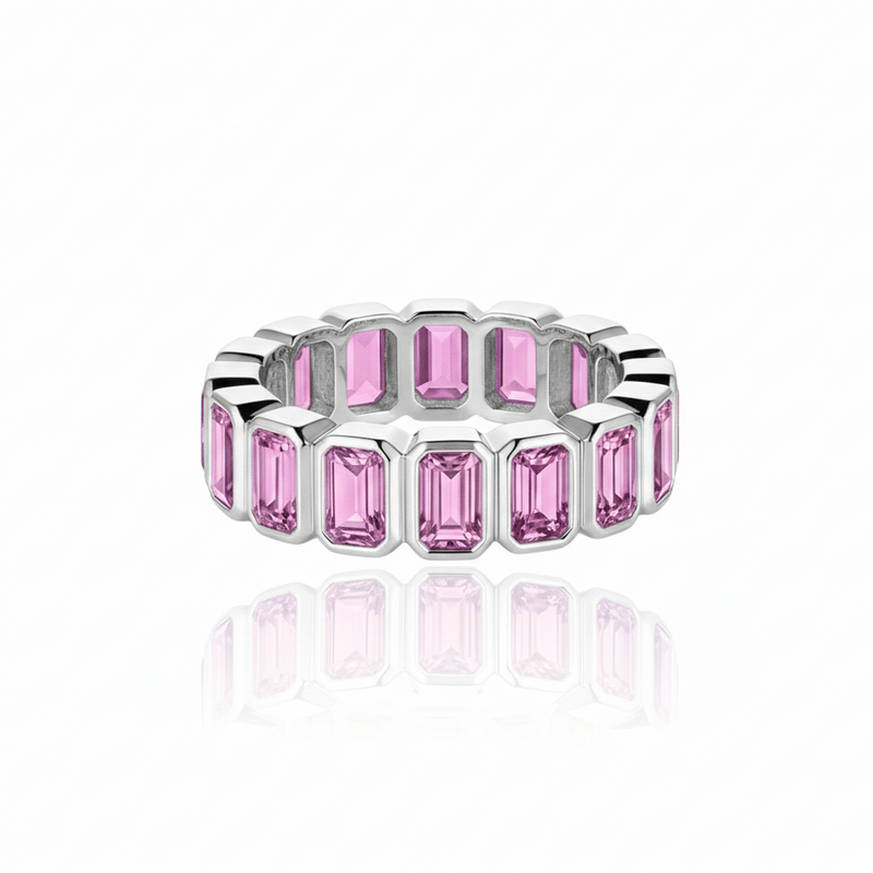 Nexus Vertical Eternity Ring – Light Pink Sapphire
