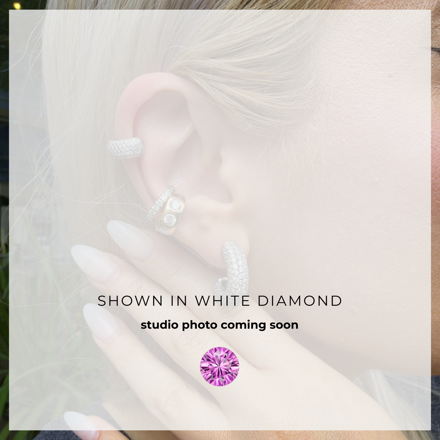 Forma Maxi Ear Cuff – Light Pink Sapphire