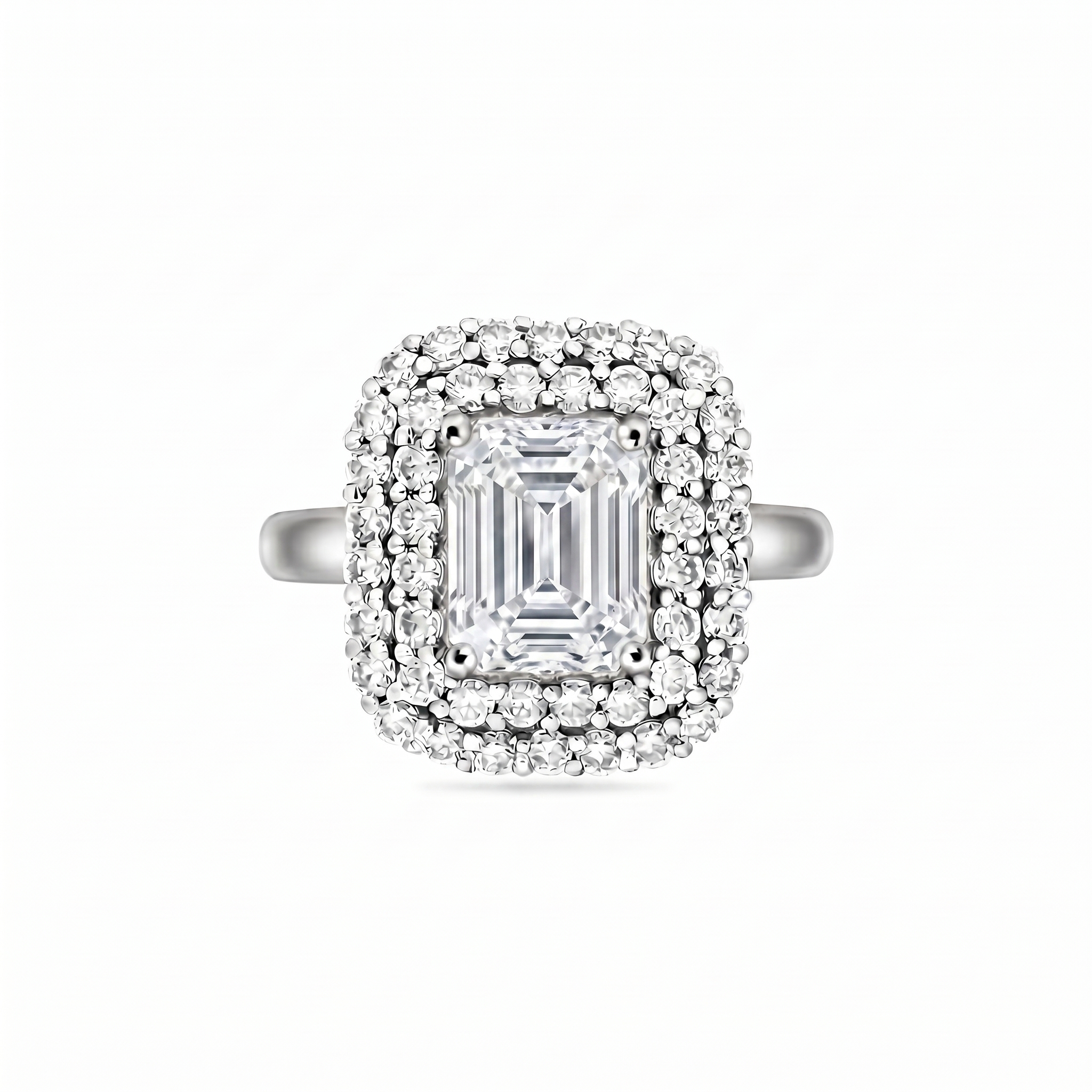Nexus Double Halo Ring – White Diamond