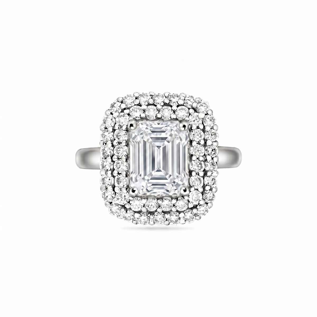 Nexus Double Halo Ring – White Diamond