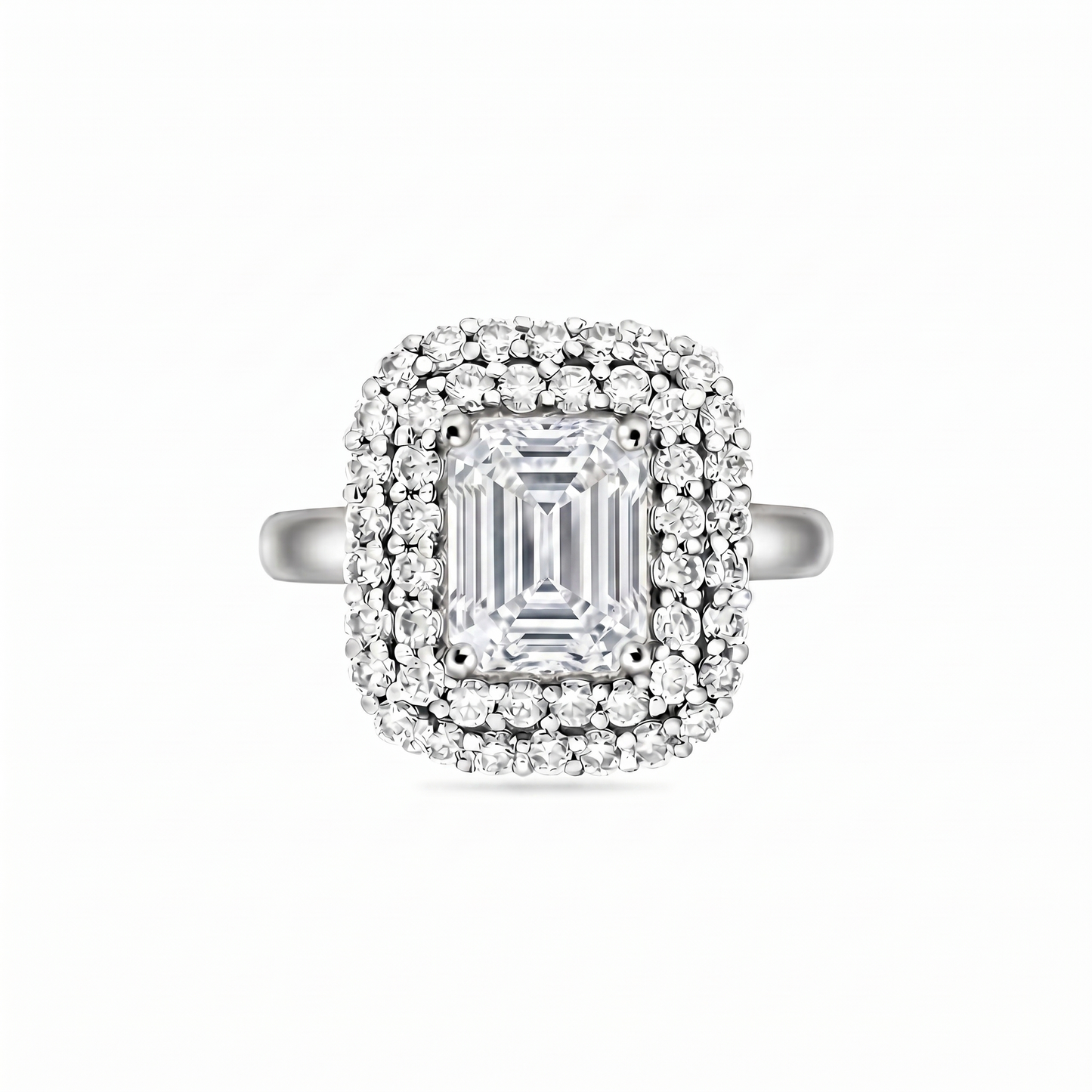 Nexus Double Halo Ring – White Diamond