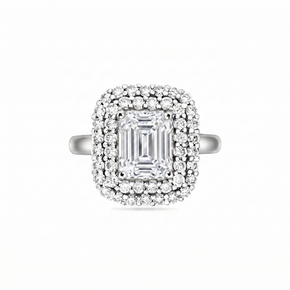 Nexus Double Halo Ring – White Diamond