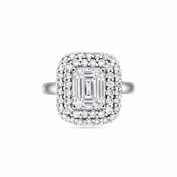 Nexus Double Halo Ring – White Diamond