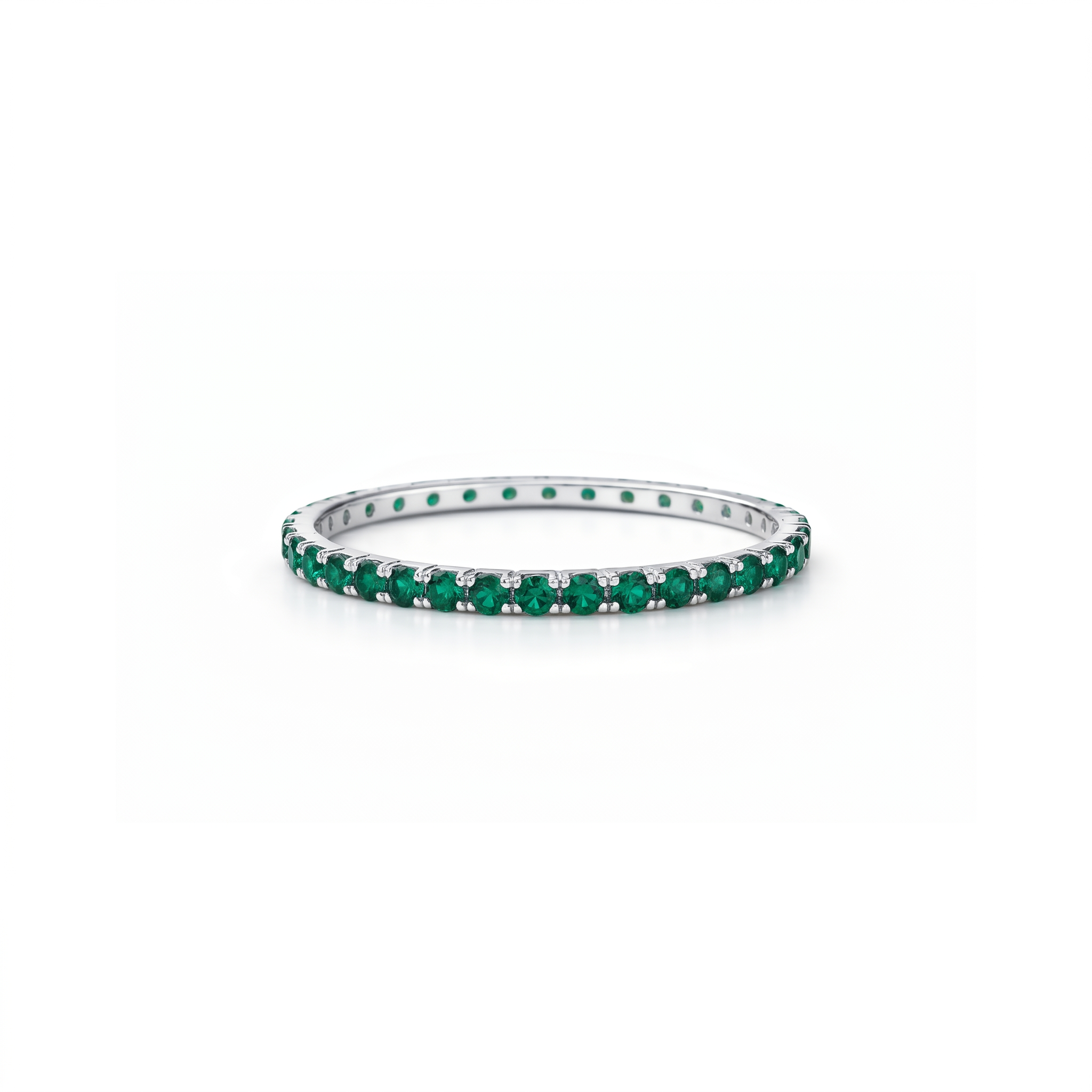 Linea Mini Ring – Zambian Green Emerald
