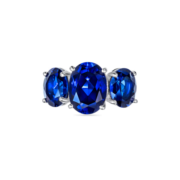 Velara Grand Trilogy Ring – Blue Sapphire