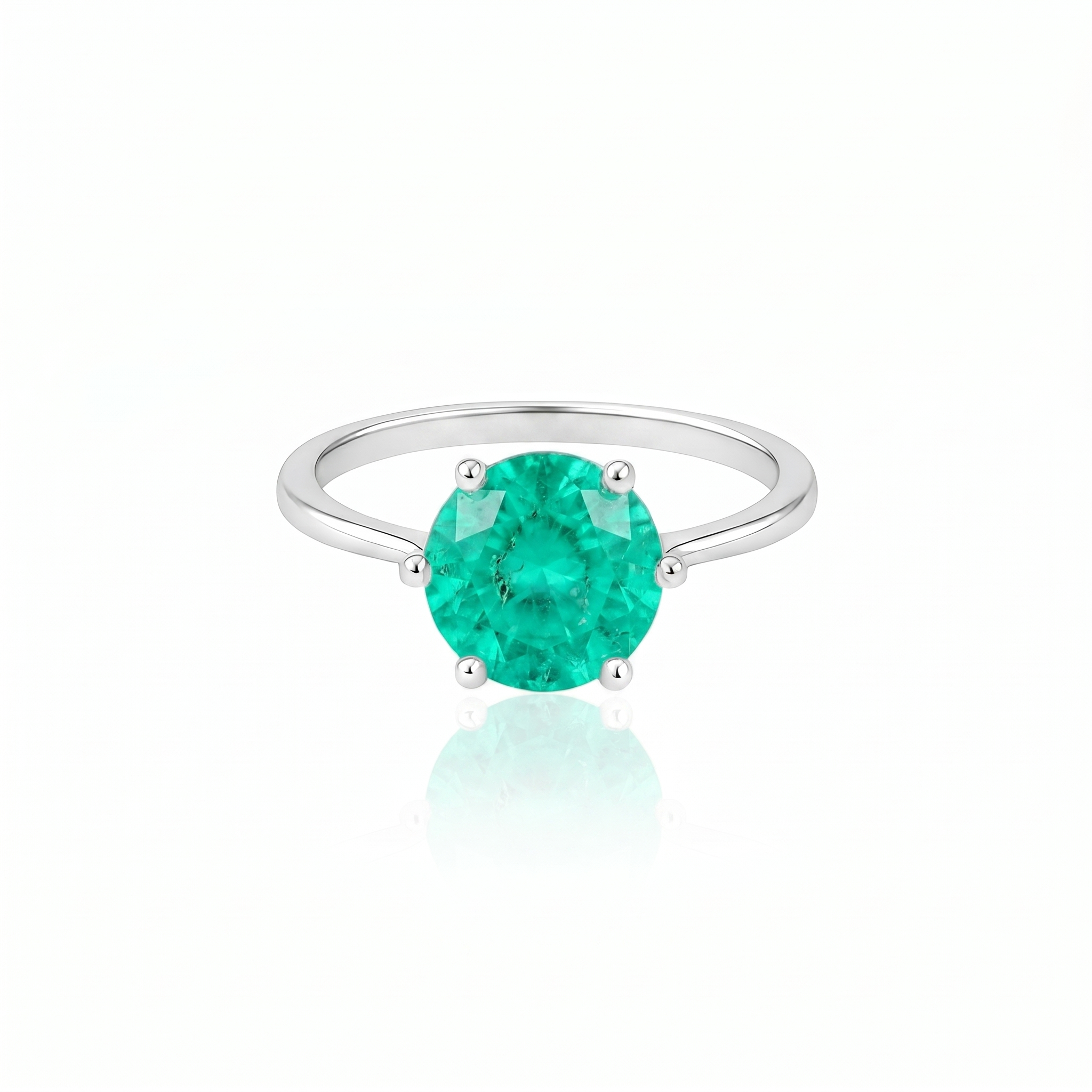 Juno Bold Solitaire Ring – Colombian Green Emerald