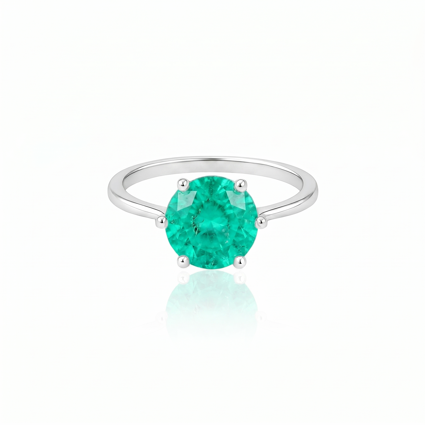 Juno Bold Solitaire Ring – Colombian Green Emerald