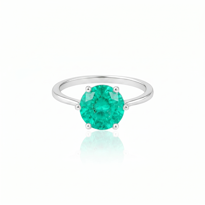 Juno Bold Solitaire Ring – Colombian Green Emerald