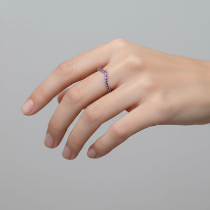 Linea V Demi Ring – Purple Sapphire