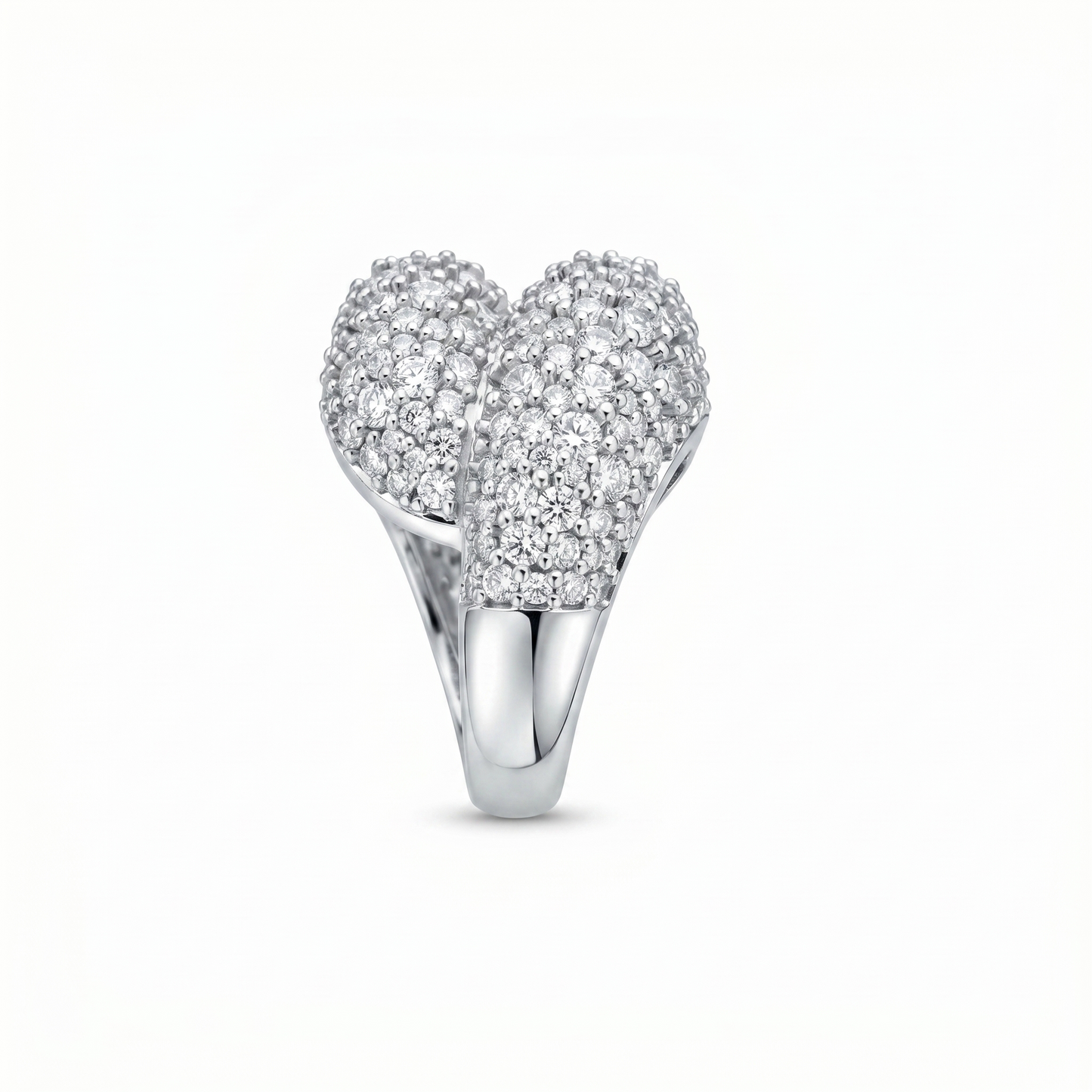 Linea Double Dome Statement Ring – White Diamond