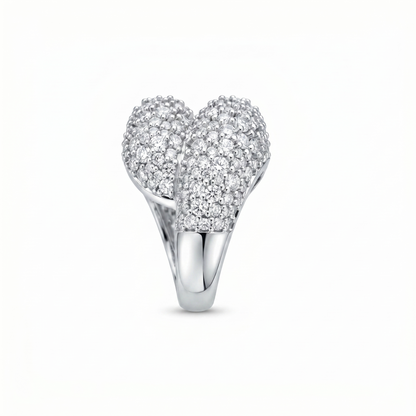 Linea Double Dome Statement Ring – White Diamond