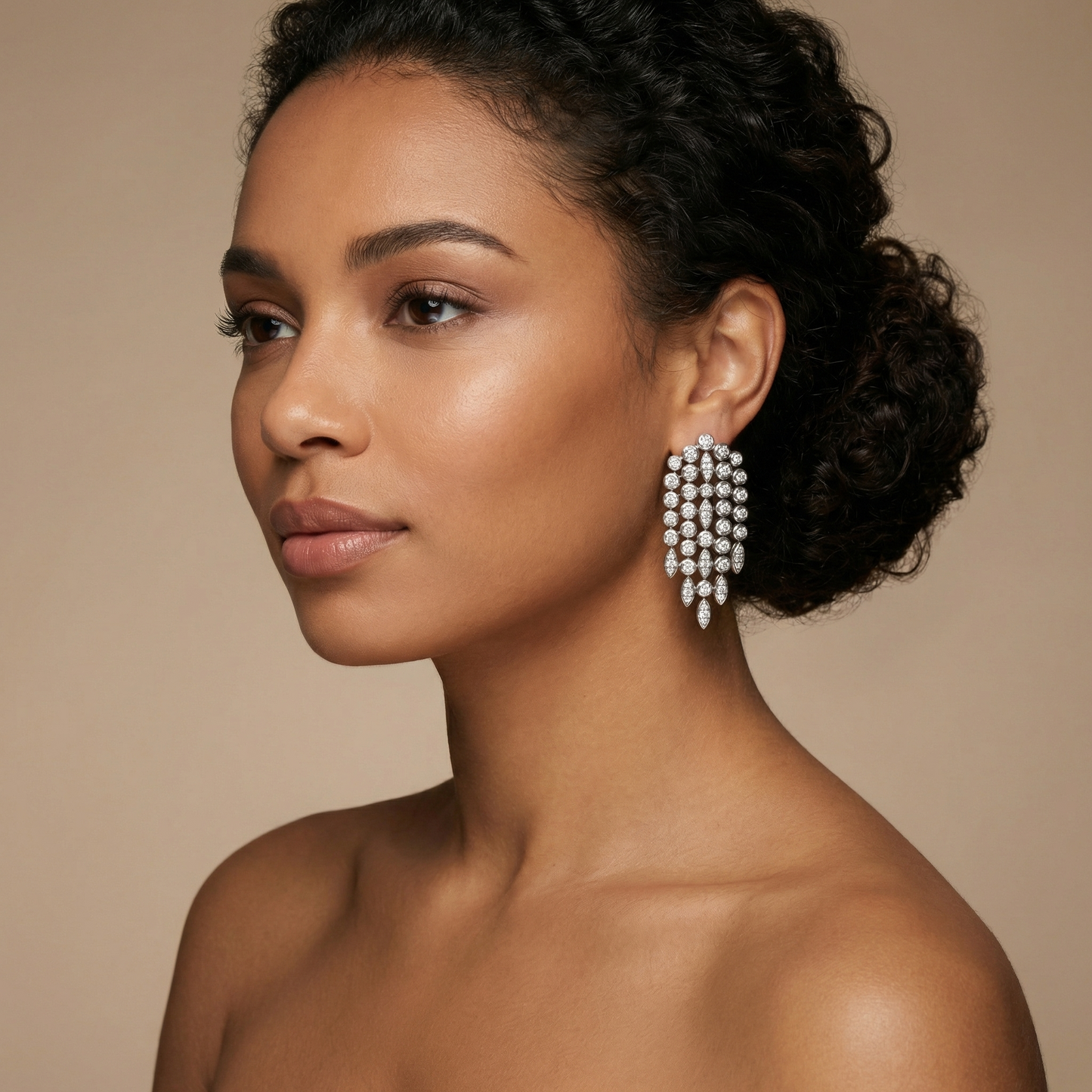 Forma Cascade Earrings – White Diamond