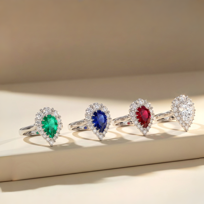 Nova Halo Ring – Blue Sapphire