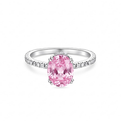 Velara Pavé Solitaire Ring – Light Pink Sapphire