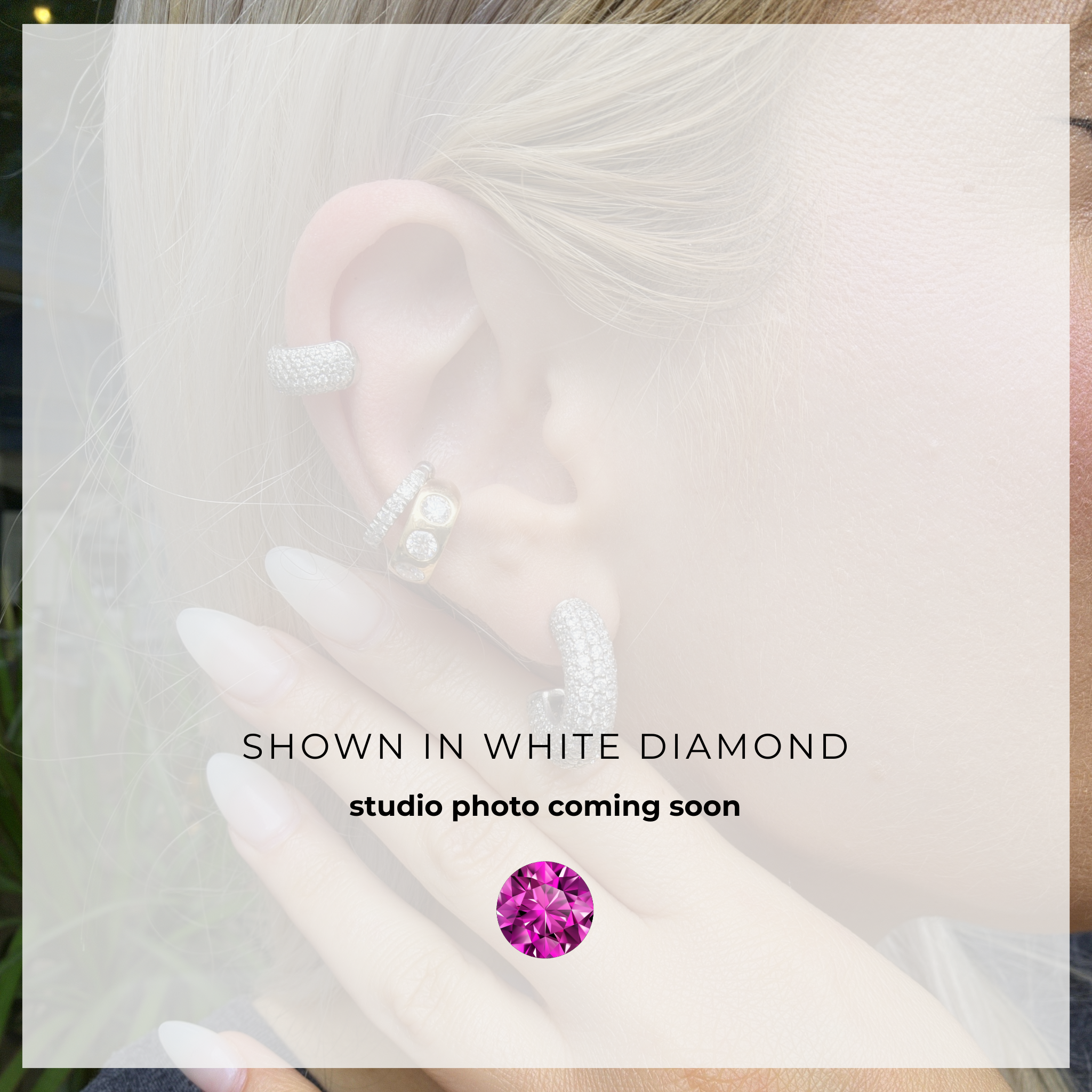 Linea Bold Ear Cuff – Vivid Pink Sapphire
