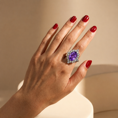 Velara Crown Ring – Purple Sapphire