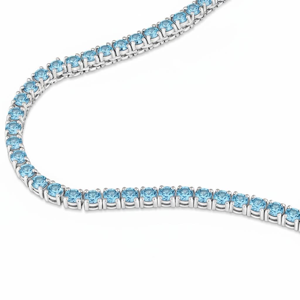 Juno Mini Tennis Necklace – Teal Blue Spinel