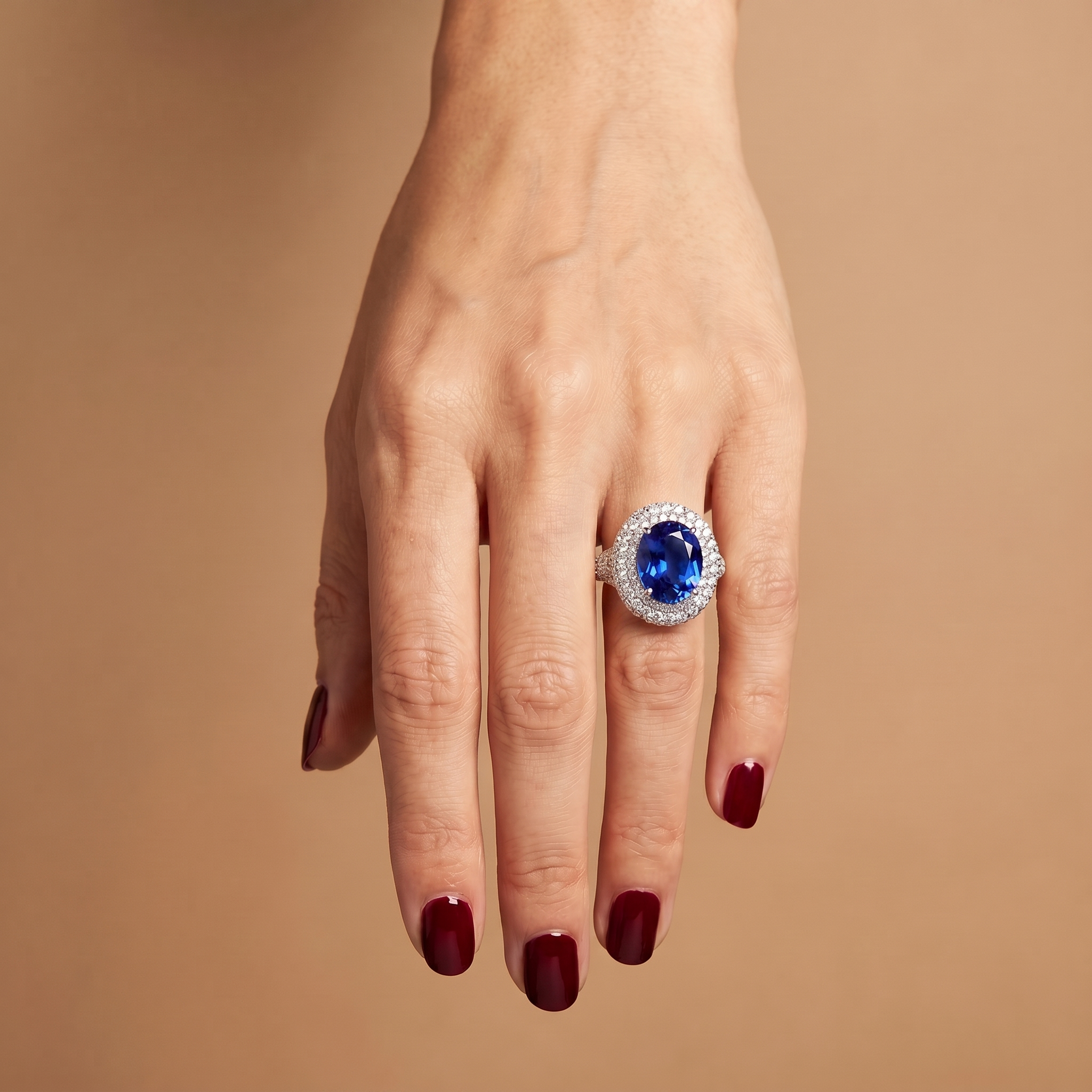 Velara Statement Ring – Blue Sapphire