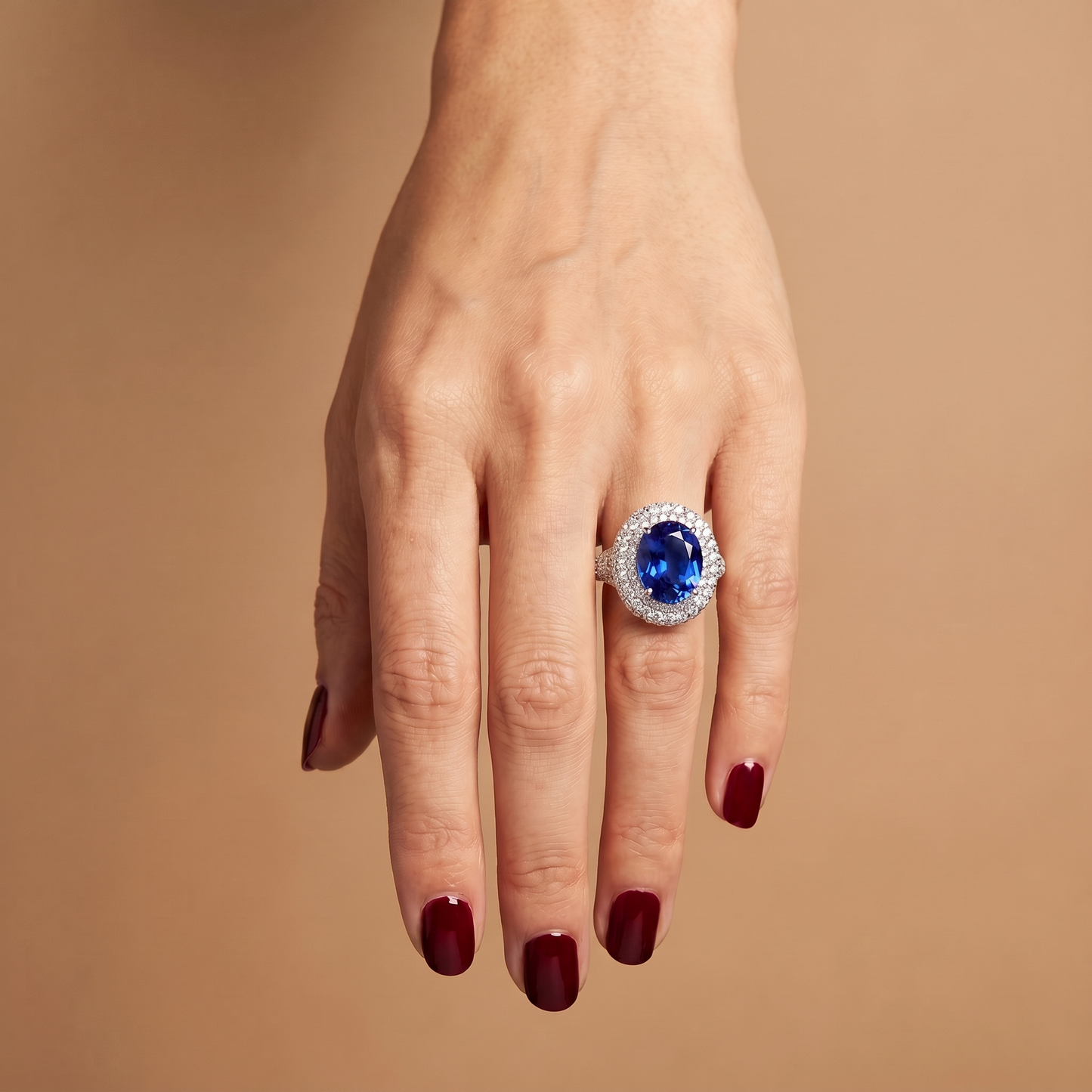Velara Statement Ring – Blue Sapphire