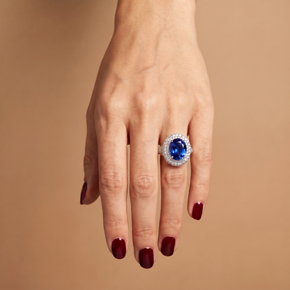 Velara Statement Ring – Blue Sapphire