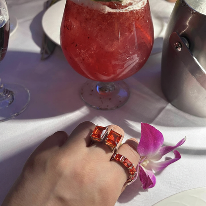 Nexus Tennis Ring – Orange Padparadscha Sapphire