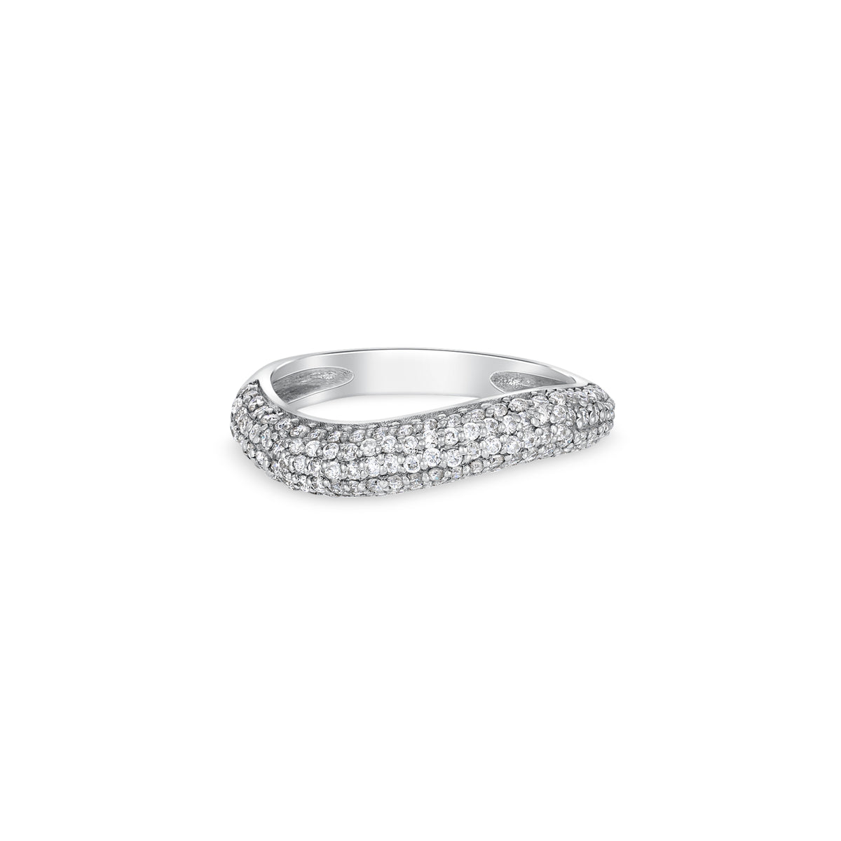 Linea Wave Ring – White Diamond