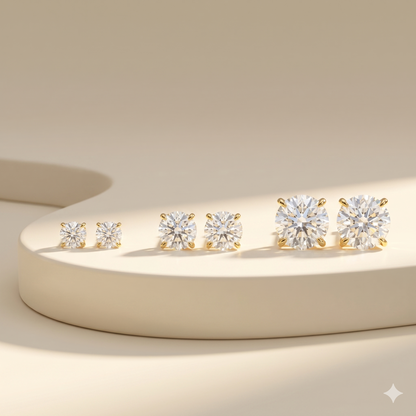 Juno Stud Earrings – White Diamond