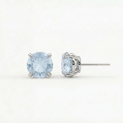 Juno Stud Earrings – Light Blue Aquamarine
