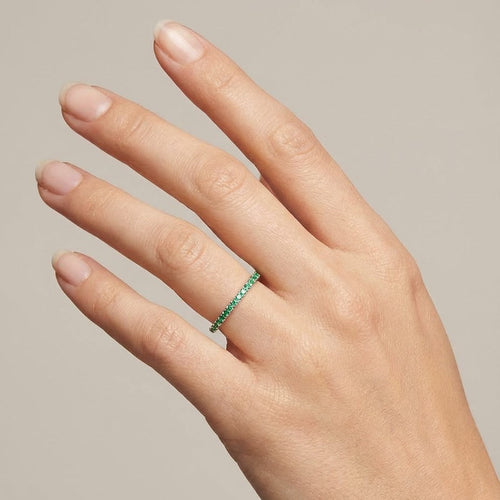 Linea Mini Ring – Colombian Green Emerald