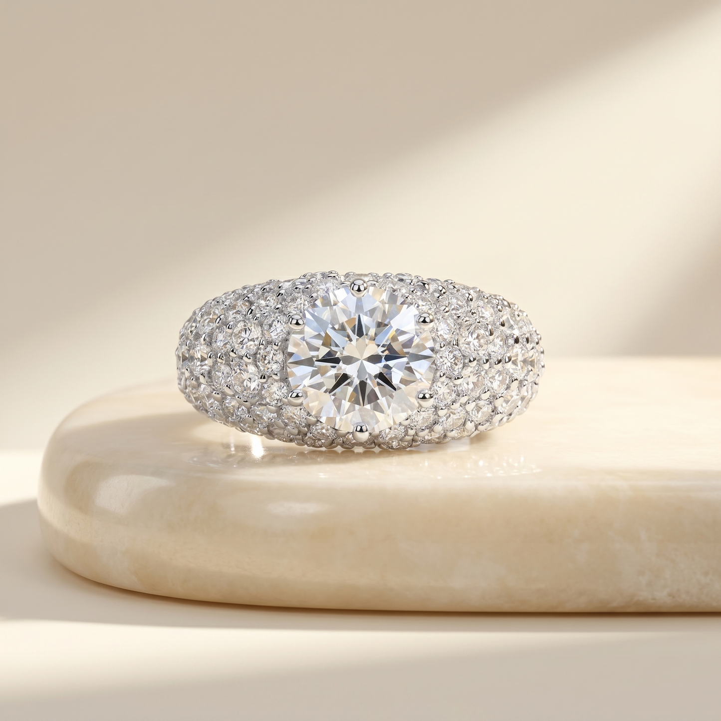 Juno Pavé Grand Dome Ring – White Diamond