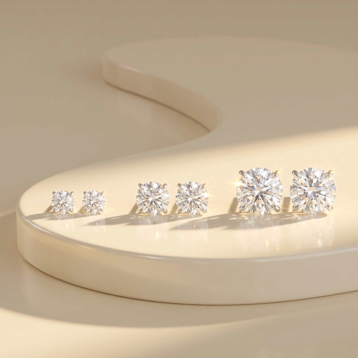 Juno Stud Earrings – White Diamond