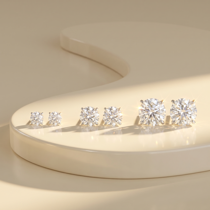 Juno Stud Earrings – White Diamond