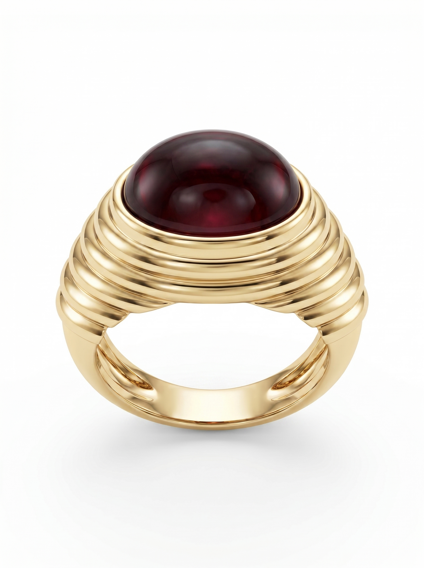 Velara Cabochon Ring – Deep Red Garnet