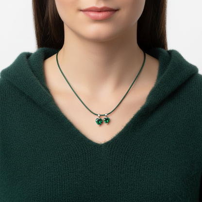Amore Solitaire Necklace – Zambian Green Emerald